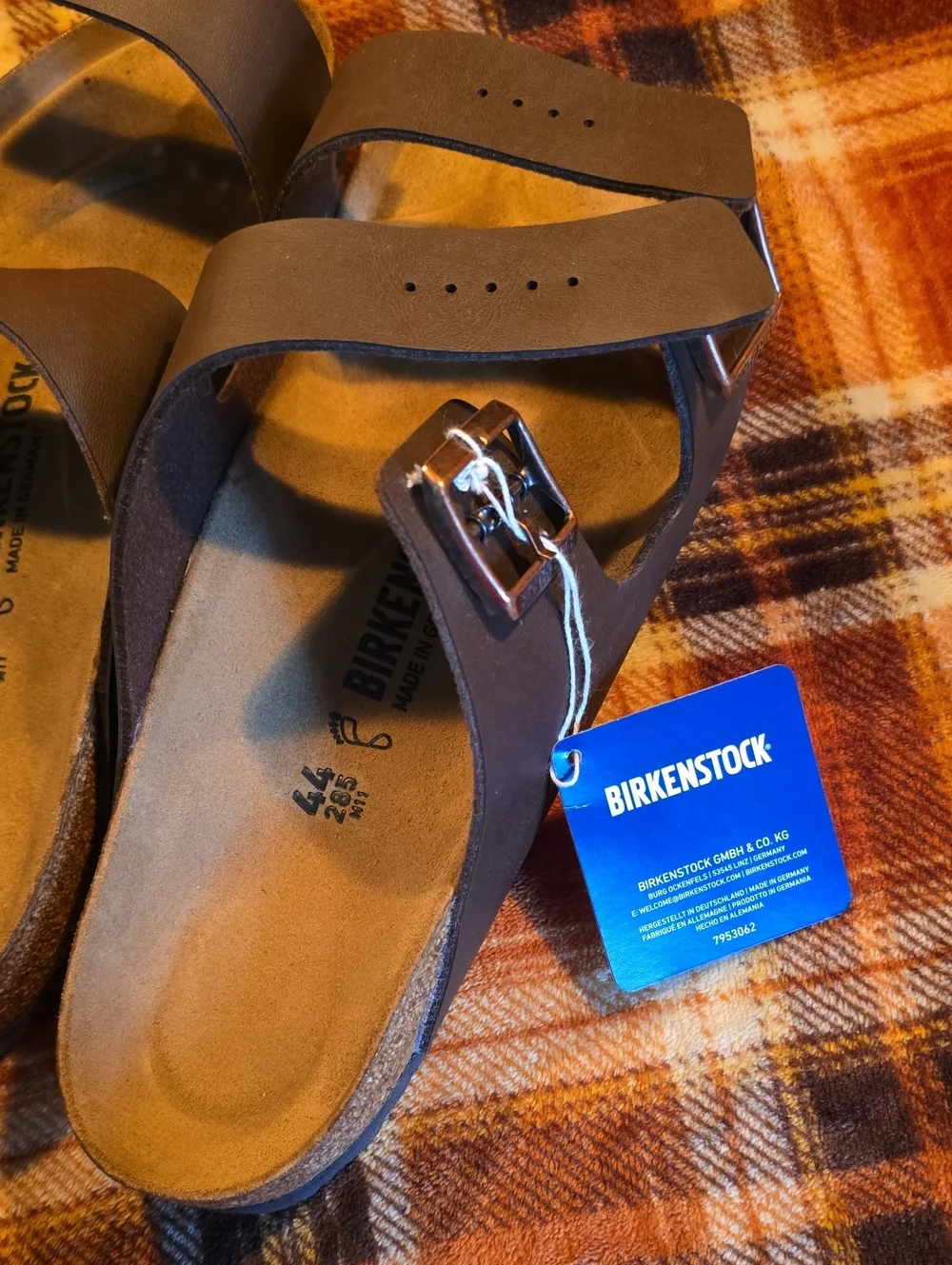 Birkenstock Men's Arizona BS Dark Brown Sandals - US 11, EU 44 - NWT